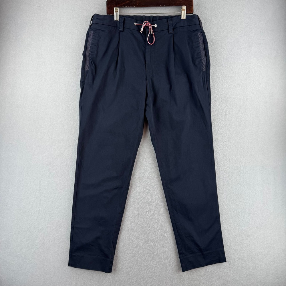 Moncler Mens Pleated Chino Pants Blue Cotton Size 50 Fits 34x30 ...........38251